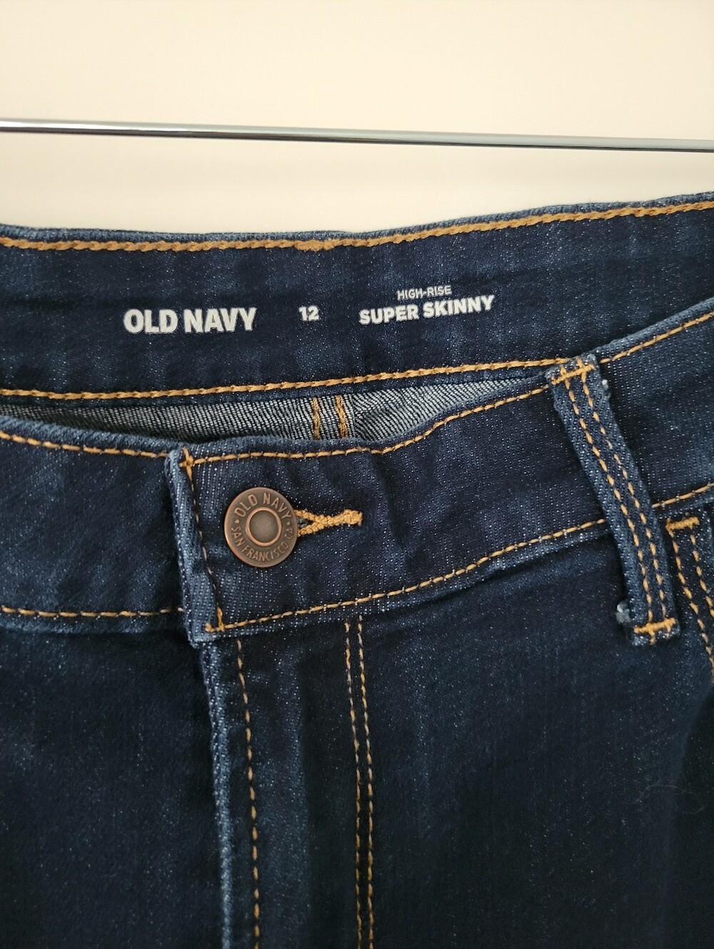 Old Navy Dark Blue High-Rise Super Skinny Jeans
